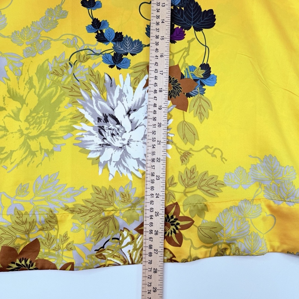 Soft Surroundings Gold Tahitian Floral Satin Kimono Sleeve Top Blouse 2X Relaxed - Picture 7 of 15
